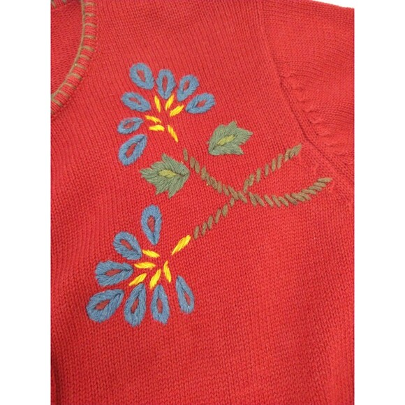 No Tags No Size Measures Like 1X Embroidered Knit Cardigan Button Sweater - Picture 5 of 14